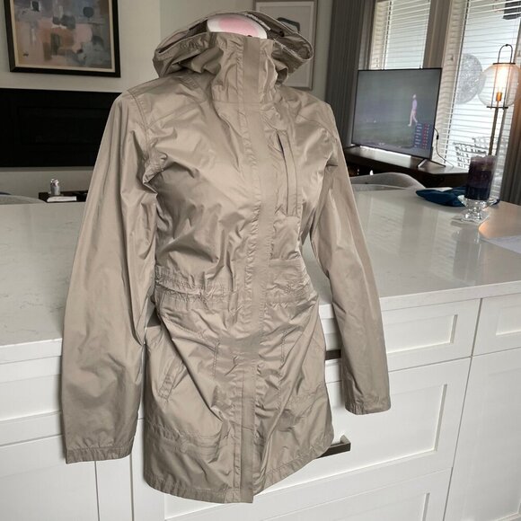 Columbia Omni Tech Arcadia II Waterproof Full Zip Hooded Rain Jacket Lt Khaki XS - Picture 3 of 15